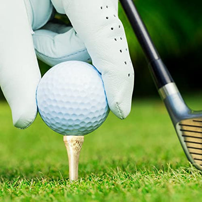 Jadive Bamboo Golf Tees 3-1/4 Inches Stable Long Wooden Tees for Golf Activities, Natural Color and Blue