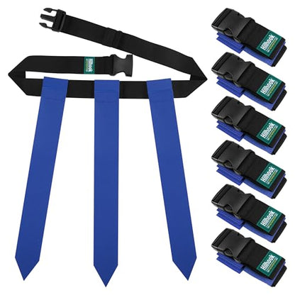 Flag Football Belts for Youth, Kids and Adults Sport Team Building and Competition Training - color: Blue