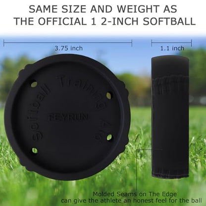 Softball Pitching Spinner, Overhand Throwing Trainer with Instant Spin&Release Feedback, Official 12" Size - color: Black