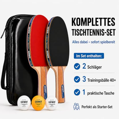 GEWO Rave Speed Pre-Table Tennis Racket Set