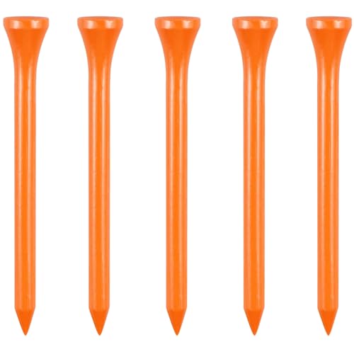 Wooden Golf Tees 3-1/4", 2-3/4", 1-1/2" Available,100 Count (Natural Color, White, Black, Blue, Red, Pink) - color: Orange, size: 2 3/4 inch
