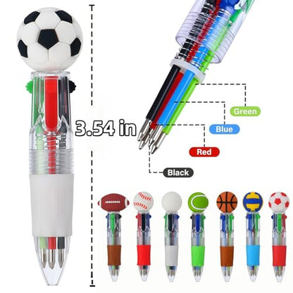 Oneshow 28 Pack-Sports Party Favors Mini Pens, Cool 4-in-1 Soccer Basketball Baseball Bulk Ballpoint Pen Set, Sports Goodie Bag Stuffers, Classroom Rewards Birthday Gifts (Sports-28PCS)