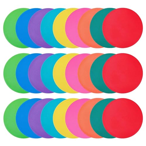 Spot Markers 4 Inch 9 Inch Non Slip Rubber Floor Markers Flat Field Cones Poly Dots for Classroom Dance Sports Soccer Basketball Speed Agility Training - style: 9inch 27pcs