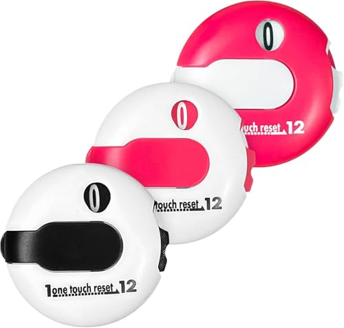 Mini Golf Score Counter with Reset – Easy Attach to Scorekeeper Gloves, Compact Stroke Tracker for Golf Games - color: black and white powder