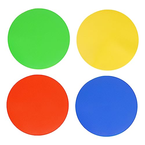 4pcs Round Soccer Training Markers Spot Markers for Agility Drills Yellow Red Blue Green for Football Basketball Gym Class Activities