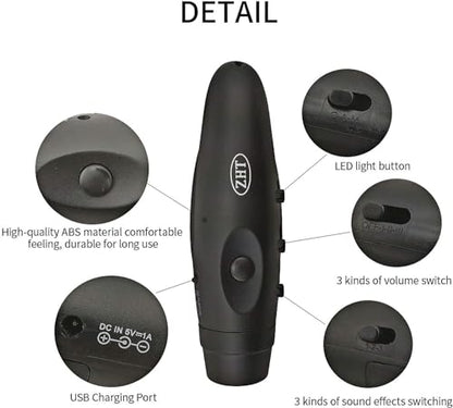 ZHT Electronic Whistles for Referees with USB Charging, 3 Tone High Volume Emergency Whistle for Referee Coaches Teacher, Outdoor Camping Hiking Boating Safety Whistles with Lanyard - color: Two Black
