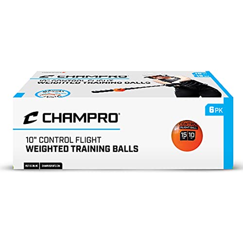 Champro 10" Control Flight Softballs for Batting Practice, 15oz, 6 Pack, Retail Box