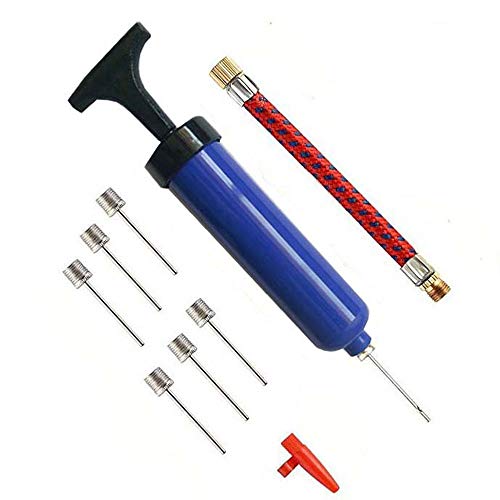 SagaSave Sports Ball Pump Handheld Air Inflator Ball Adapter Set with Extension Hose Needles Replacement for Soccer Football Basketball Swim Ring