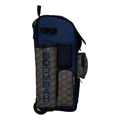 Boombah Rolling Superpack 2.0 3DHC Baseball/Softball Gear Bag - 23-1/2" x 13-1/2" x 9-1/2" - Multiple Colors - Telescopic Handle and Holds 4 Bats - Wheeled Version - color: Dark Charcoal/Navy