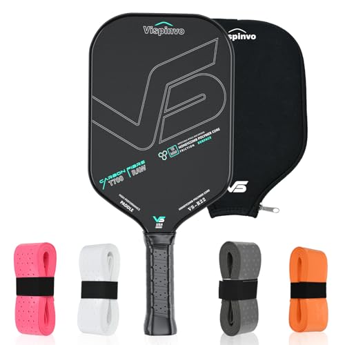 Pickleball Paddle, 16MM T700 Thermoformed Raw Carbon Fiber Pickleball Paddle, USAPA Approved, Polypropylene Honeycomb Core, Foam Injected Edges for Expanded Sweet Spot, Control and Balance - color: Black