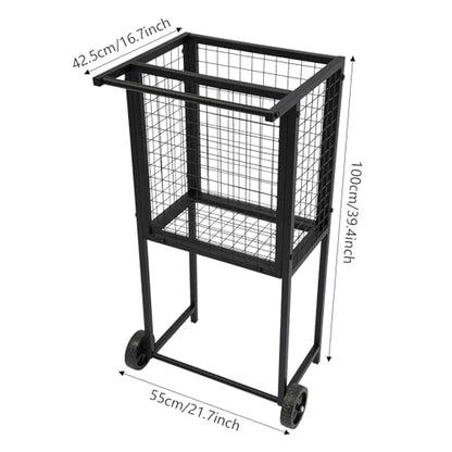 Rolling Cart for Tennis Balls,Professional Rolling Tennis Cart with Practical Handle and Two Wheels,Portable Tennis Ball Holder Basket