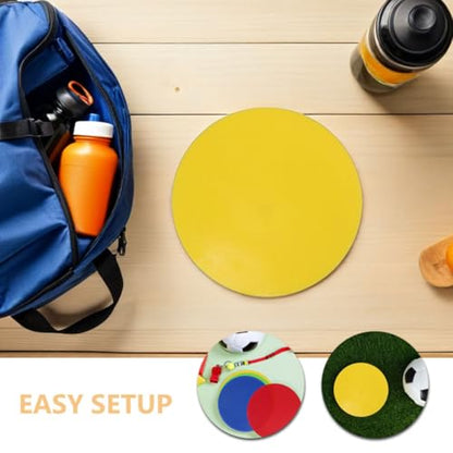 SUPVOX 8pcs Non-Slip Circle Spot Markers Flat Agility Dots Floor Markers for Soccer Basketball Baseball Training Red Yellow Blue Green Sports Speed Agility