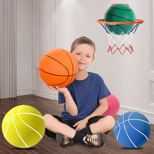 Silent Basketball,2.0 Highly Elastic Foam Indoor Silent Basketball Dribble,The Mute and Soft Bubble Ball in The Indoor.