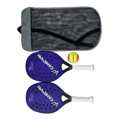 kowaku 2Pcs Beach Tennis Rackets, Beach Tennis Racquet, Portable Lightweight Beach Tennis Paddles with Bag for Playground Courtyard - color: Blue