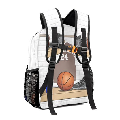 Sport Basketball Fan Player Crepe Personalized School Backpack for Teen Kid-Boy/Girl Primary Daypack Travel Bookbag - color: Option 26