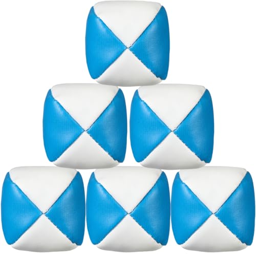 Patelai 6 Packs Juggling Balls Set for Beginners, Quality Mini Durable Juggle Ball Kit, Soft and Easy for Beginners Juggle (White Blue) - color: White Blue