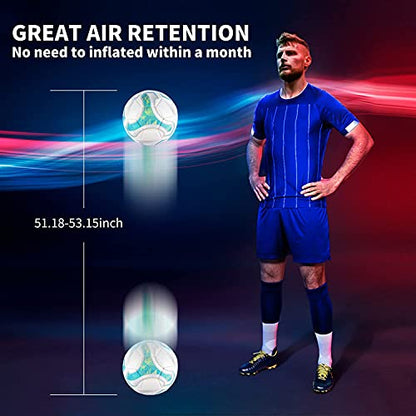 SHOKE Soccer Ball Size 5 Official Size Soccer Ball Thermal Bonded Training Slip Resistant - color: Green(inflated not full )