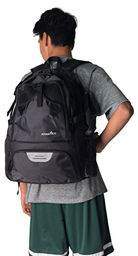 Athletico National Soccer Bag - Backpack for Soccer, Basketball & Football Includes Separate Cleat and Ball Holder - color: Black