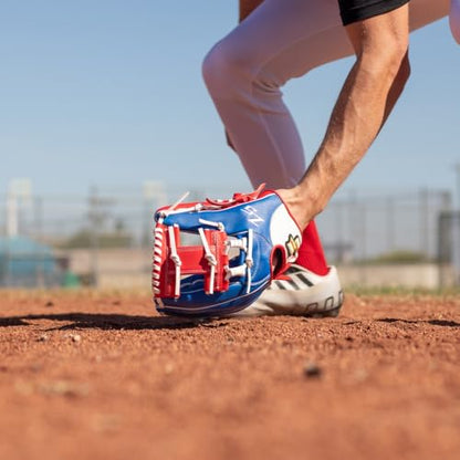 SSK Z5 Craftsman Infield Baseball Glove – 11.25” - 11.5” - 11.75” - 12” – Right & Left Hand Throw - color: Royal/White/Red, size: 11.5" - Left Hand Throw