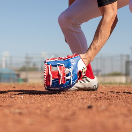 SSK Z5 Craftsman Infield Baseball Glove – 11.25” - 11.5” - 11.75” - 12” – Right & Left Hand Throw - color: Royal/White/Red, size: 11.5" - Right Hand Throw