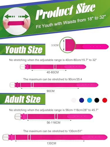 12 Pieces Baseball Belts Bulk Softball Belts Packs Leather Belt Adjustable Softball Belt Stretch Sports - color: Pink, size: Youth Size