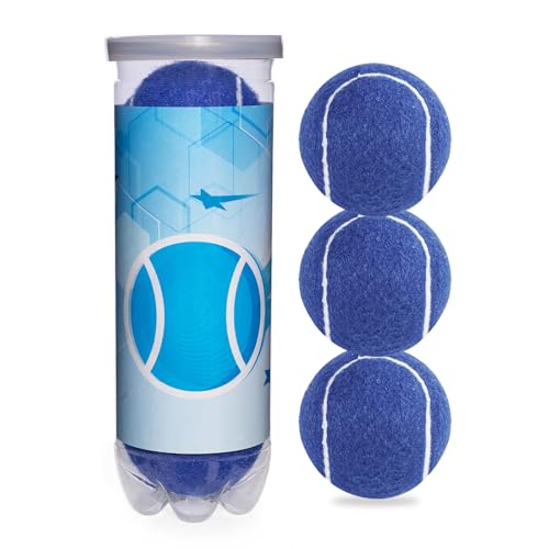 Tennis Balls 3/4 Pack – High Elasticity Training & Practice Balls for Beginners, Durable High-Visibility Colored Balls for Dog Exercise, Ideal for Hard, Clay & Grass Courts - color: Dark Blue-3P