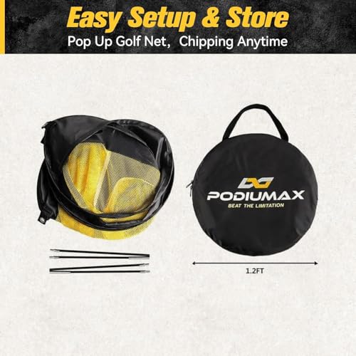 Chipping Net, Pop Up Golf Nets for Backyard Driving Real Golf Balls, Indoor & Outdoor Practice Net for Accuracy Short Game