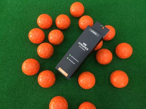 Silent Pickleballs, Reduced Noise, Quiet Foam Pickleballs, 3 Pack Orange - color: Red
