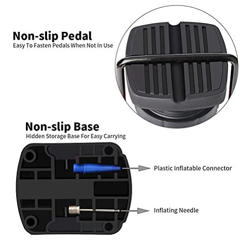 Bike Pump, Mini Bicycle Pump Portable Bike Floor Pump with Presta and Schrader Valves Aluminum Alloy Floor Bicycle Air Pump Compact Mini Bike Tire Pump, Extra Valve and Gas Needle for All Bike