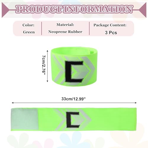 Soccer Captain, Soccer Captain Armbands Elastic Adjustable Leader Armband Team Sport Protective - color: Fluorescent Green