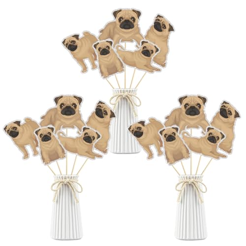 Dog Centerpiece Sticks,Puppy Table Toppers,Puppy Pet Theme Baby Shower Birthday Party Decorations,Pug Adoption Pet Birthday Party Decoration Supplies. Set of 15 - color: Dog