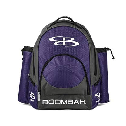 Boombah Tyro Baseball/Softball Bat Backpack - 20" x 15" x 10" - Holds 2 Bats up to Barrel Size of 2-5/8" - color: Charcoal/Purple_C23