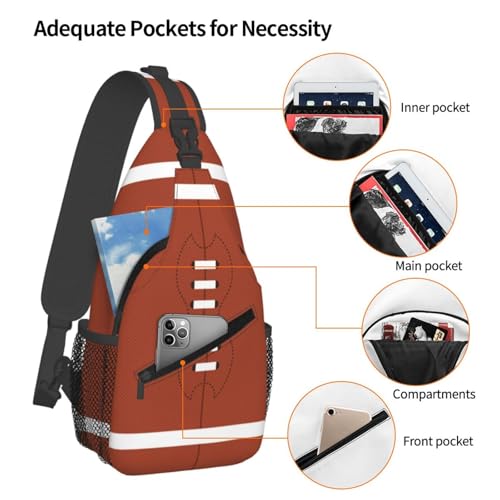 Football Sling Backpack Crossbody Shoulder Bag Purse Chest Bag for Men Women A - color: Football a