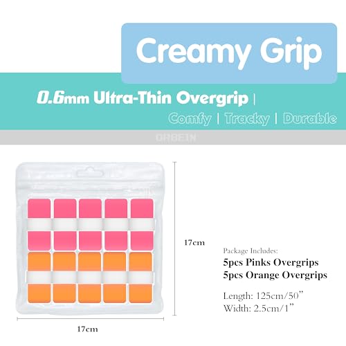 10pcs Tennis Grip Tape - Tennis Overgrip for Tennis Racquet - Tennis Racket Grip Tape - Pickleball Paddle Grip Tape - color: Peach-Orange