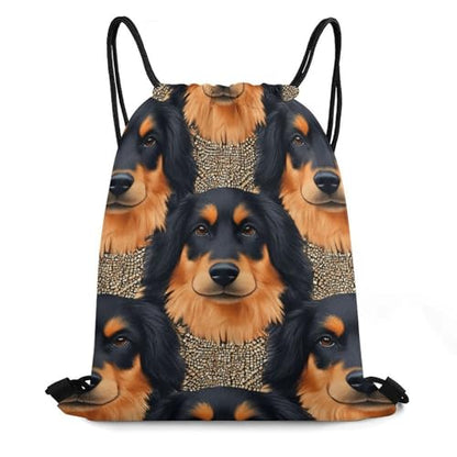Drawstring Backpack Gym Sackpack Lightweight Waterproof String Bag for Sports Travel Yoga Beach Swimming, Men Women Unisex, Rottweilers Dog Bags - color: Picture (1009)