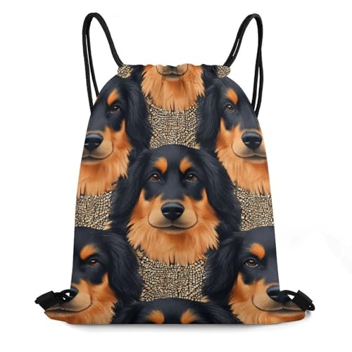 Drawstring Backpack Gym Sackpack Lightweight Waterproof String Bag for Sports Travel Yoga Beach Swimming, Men Women Unisex, Rottweilers Dog Bags - color: Picture (1009)
