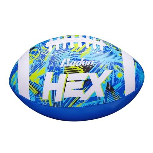 Baden | Hex | Soft Touch Mini 3-Pack | 4 inch Football, Soccer Ball, Football | Safe for Indoor Play | Blue/Lime