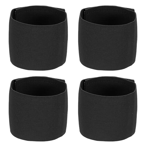 Soccer Captain Armband, Elastic Wrist Arm Bands Adjustable Player Team Leader Anti-Slip Badge Sports Accessories-Fit - color: Black
