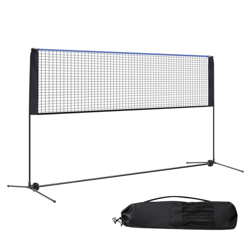 NEWBULIG Portable Badminton Net Set, 10FT/14FT/17FT Wide, Adjustable Height Multi Sport Net for Pickleball, Tennis, Volleyball, Soccer Tennis, Indoor Outdoor with Carry Bag, Easy Setup for Backyard - color: Blue, size: 17FT
