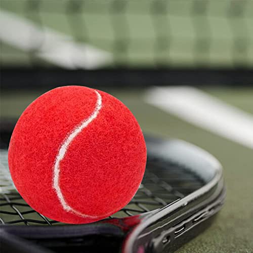 URBEST Tennis Ball 12 Packs Training Tennis Balls Practice Balls for Novice Player, Pet Dog Playing Balls with Mesh Carry Bag - color: Red