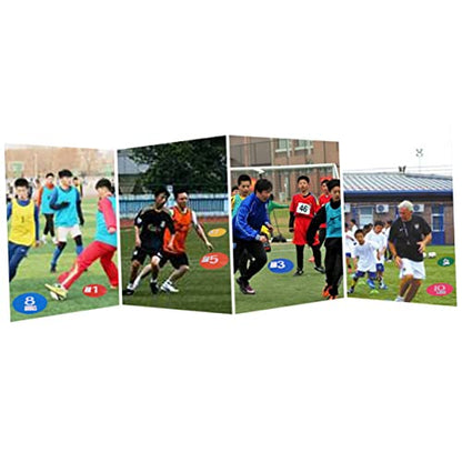 10Pcs Soccer Training Sign Reusable Football Markers with Number Pattern Durable Road Block Plates for Agility Drills and Gym Activities