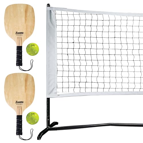 Franklin Sports Pickleball Starter Set - Official Starter Set of The US Open - Includes Net, (2) Paddles, and (2) X-40 Pickleballs