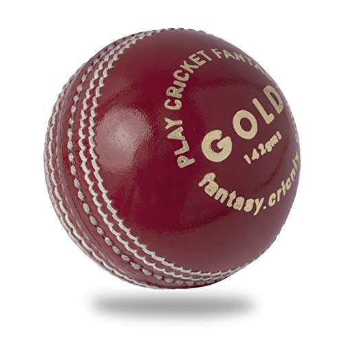 Junior Cricket Ball for Cricket Bat | 142g Leather Ball Designed for Net Practice | Red Ball, Pink or White for Sport Outdoor | Multiple Set Options for Junior Cricket Game (Red, 1-Pack)