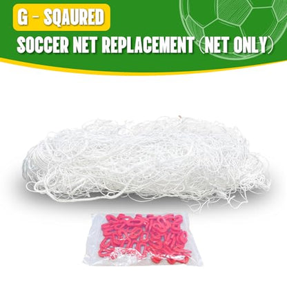 8X4X3FT Soccer Goal Net Replacement - Heavy Duty Polypropylene Football Net for All Levels, All-Weather Backyard/Park Practice, White (No Frame Included)