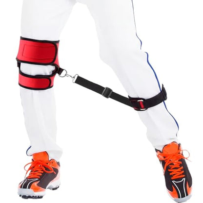 Wettarn Baseball Training Aid Softball Training Harness Baseball Practice Equipment for Stepping Out Leg Pulling Out Overstriding Lunging - color: Red