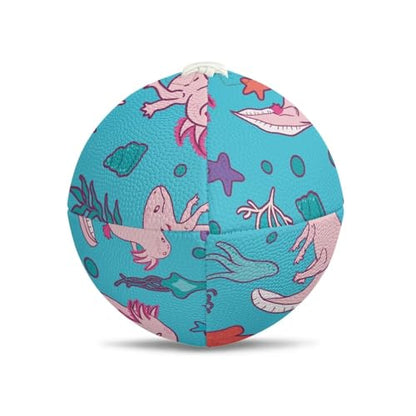 SYtrade Recreational Football Game Footballs PU Composite Leather Footballs for Training Indoor Outdoor - color: Axolotl Starfish Blue
