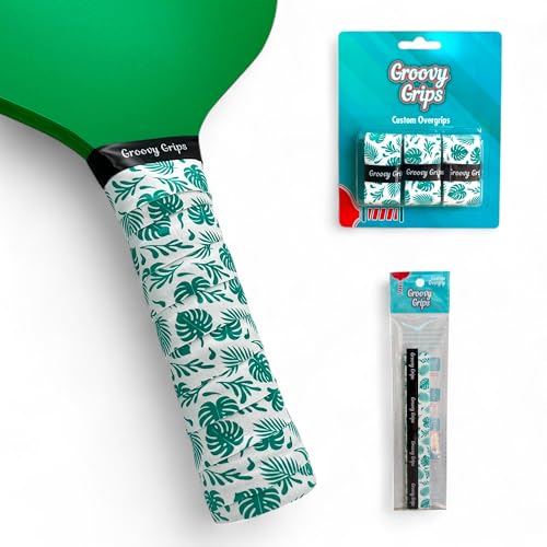 Pickleball Paddle Grip Tape - Stylish Tennis Overgrips, Non-Slip & Precut Racket Grip for Pickleball, Tennis, Badminton - color: Jungle Bloom, size: 3 Grips