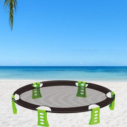 Game Set Air Pump Carry Bag Lightweight Volleyball Toy for Beach Yard Lawn Suitable for Family Friends Gathering - color: Green