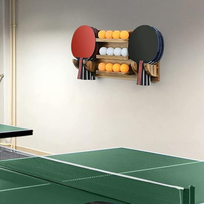 Pong Paddle Organizer – Wall Mounted Sports Storage Rack, Ball Holder Display, Space Saving Design | Neat Equipment Arrangement for Table Tennis Rooms Clubs Homes