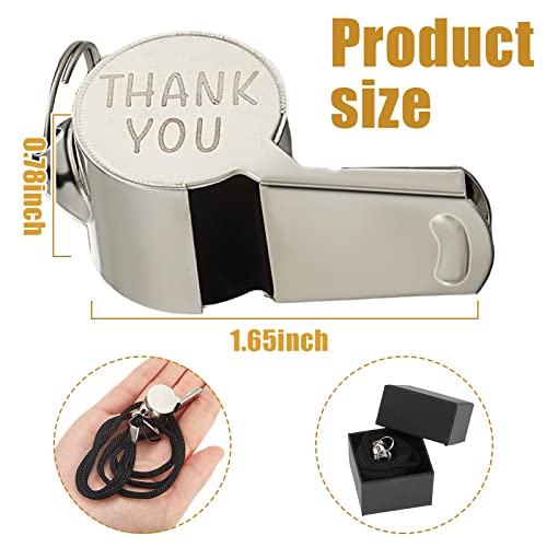 Flutesan Baseball Coach Whistle Basketball Coach Gift Volleyball Football Soccer Stainless Steel Whistle with Gift Box Personalized Coach Whistle with Lanyard Engraved Whistle for Referee Gift